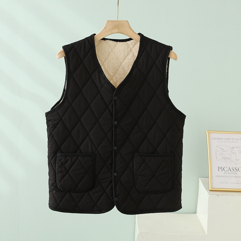 Dámska zimná vesta z Lycra, s fleecovou podšívkou, V-krk, štýl kardigán