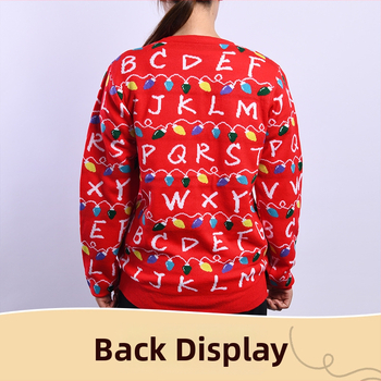 Prispôsobený pletený svetrov s okrúhlym výstrihom na zimu — OEM podľa vzorov a výkresov; Kód produktu: 139 cartoon christmas tree; Testovacia perióda: 3 dni; Výrobná kapacita: 1000 kusov/den; Opravy: 7 dní