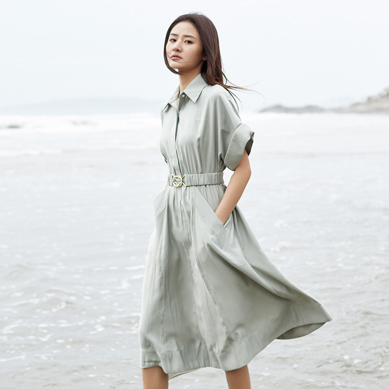 Γυναικείο φόρεμα από υφαντό ύφασμα: μικρές παρτίδες κατά παραγγελία, σχεδιασμός και δείγματα μοντέλων, πλήρης παραγωγή με συσκευασία υλικών, OEM επεξεργασία