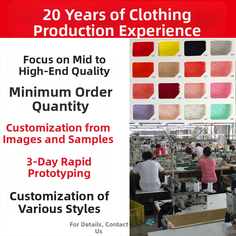 Individualizuotos drabužių apdorojimas moterų mezginiams ir audinių T‑marškinėliams — modelių kūrimas, spauda ir siuvinėjimas; OEM ir brėžinių apdorojimas; Audiniai: medvilnė, sintetiniai pluoštai, spandeksas, modalas; Pajėgumas: 600 vienetų