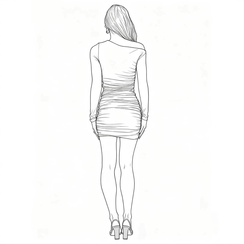 Rochie din nylon și spandex, din plasă; decolteu fără bretele, croială A-line, talie înaltă, detalii patchwork/splice