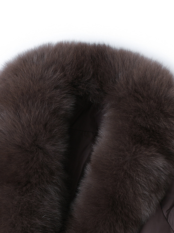 Ziemas sieviešu jaka ar mākslīgu kažokādu apkakli, poliestera-kokvilnas pildījums, ikdienas stils, standarta garums 50–65 cm