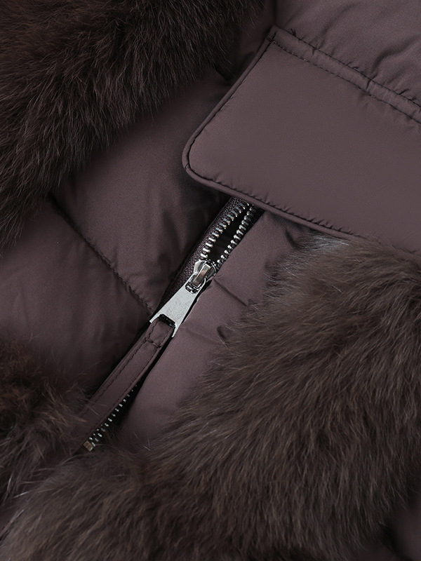 Ziemas sieviešu jaka ar mākslīgu kažokādu apkakli, poliestera-kokvilnas pildījums, ikdienas stils, standarta garums 50–65 cm