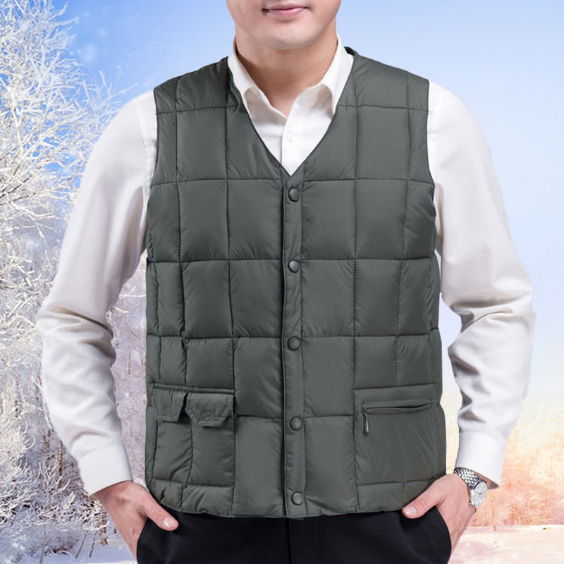 Muški prsluk s kapuljom, debeli, punjenje od pamuka, vuneni materijal