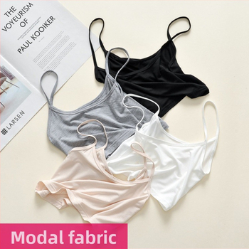 Modalové krátke tielko pre ženy - Sling štýl, štíhla silueta, jednofarebný vzor, Modal tkanina so Spandexom