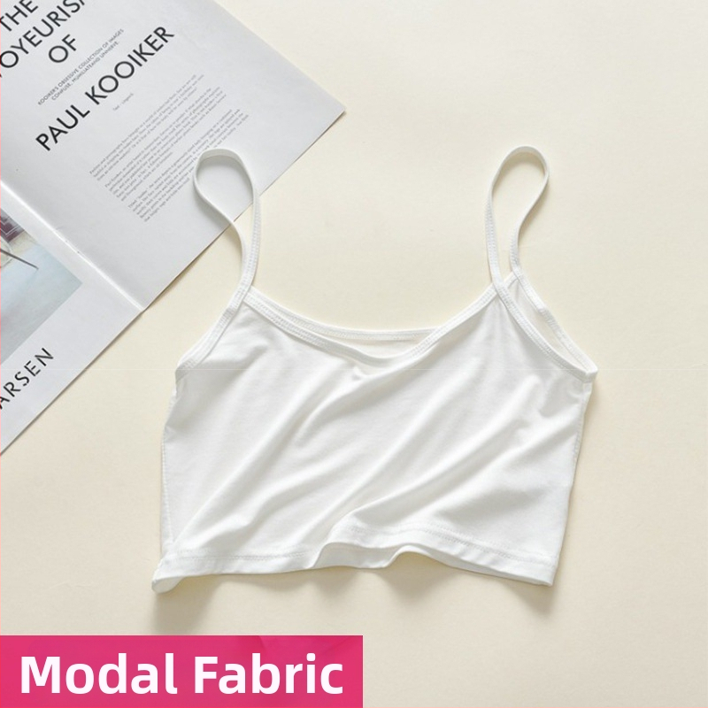 Modalové krátke tielko pre ženy - Sling štýl, štíhla silueta, jednofarebný vzor, Modal tkanina so Spandexom