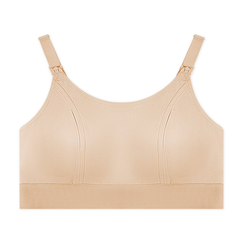 Piena zīdīšanas krūšturis pēc dzemdībām ar noņemamām dubultām siksnām, plānas formētas krūzes, bez tērauda gredieniem, galvenais audums 90–95% kokvilna, pildījums 100% kokvilna, muguras aizdare ar četriem āķiem, viengabala dizains, zīdīšanai