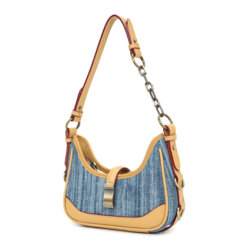 Dámska taška z plátna, mestský street fashion štýl, horizontálny štvorcový tvar, zapínanie na zips, polyesterová podšívka