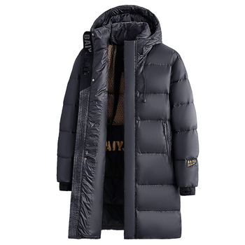 Dugačka jakna s kapuljačom, punjenje od bijelog guščjeg pera, kašmir sadržaj 76–80%, pogodna za ekstremno hladno vrijeme (-30°C do -15°C), slobodan kroj