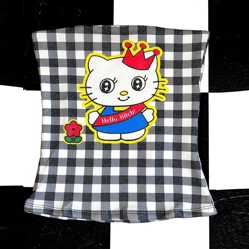 Топ без презрамки, плътно прилепнал, супер къс модел, полиестер, улично-хипстерски стил