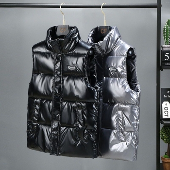 Muška zimska vesta od korduroja s kapuljom, prugasti uzorak