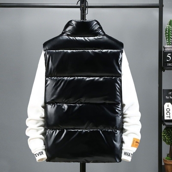 Muška zimska vesta od korduroja s kapuljom, prugasti uzorak