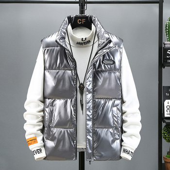 Muška zimska vesta od korduroja s kapuljom, prugasti uzorak