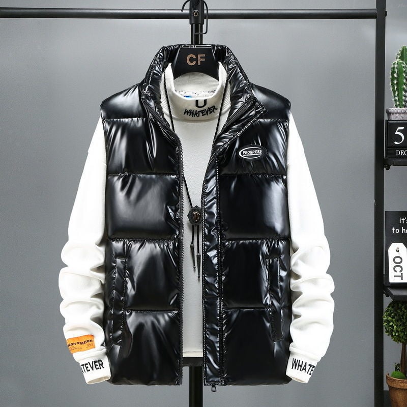 Muška zimska vesta od korduroja s kapuljom, prugasti uzorak