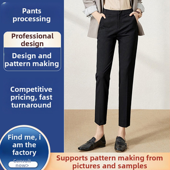 Ženske tkanine udobne hlače – OEM obrada, prilagođeni uzorak i uzorci, ukrašavanje perlicama, visoka kvaliteta, 5 ciklusa probnog pregleda