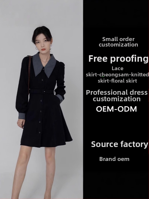 Audinio suknelė, vidutinė–aukšta klasės gamyba, OEM gamyba pagal brėžinius, 5 etapo prototipų ciklas, talpa iki 5000 vienetų, 5 dizaineriai