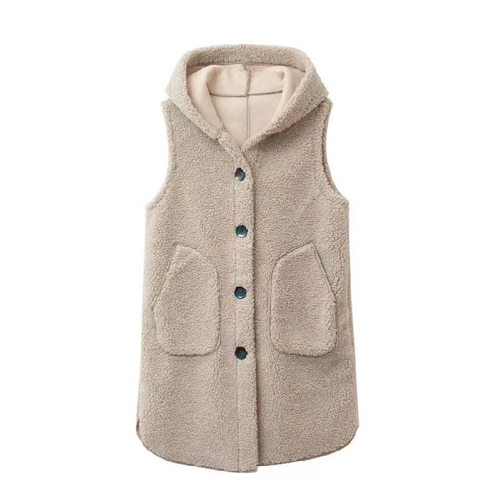 Ženska vesta s kapuljačom od ovčjeg fleca, Xiangyun pređa, Zima 2022, Stil princeze