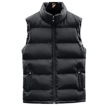 Muški puffer vest od pamuka, stojeći ovratnik, zatvarač, debeli zimski model