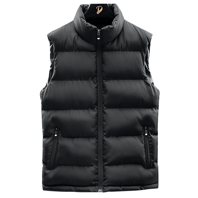 Muški puffer vest od pamuka, stojeći ovratnik, zatvarač, debeli zimski model