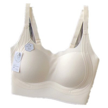 Bežični grudnjak s mekom podrškom, 3/4 košarica, tanko oblikovana košarica, fiksirani dvostruki naramenici, prozračan najlon