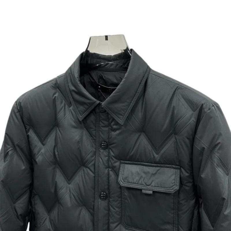 Muška down jakna s kapuljom i reverom, dugačak kroj, sadržaj bijelog pačjeg perja 51–55%