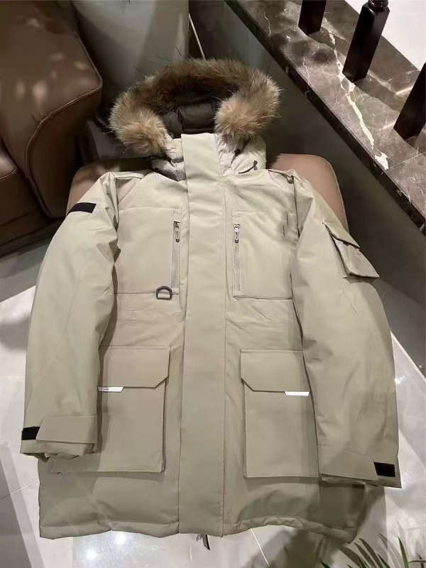 Ženska down jakna za zimu, debela, vanjska uporaba, s odvojivim krznenim ovratnikom, zatvarač, srednja duljina, širok kroj