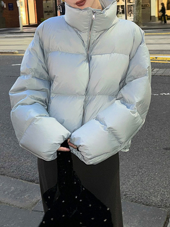 Nothing Sea Salt Latte ženska jakna s punjenjem od patjih perja, udio perja 50%, debeli poliester, stojeći ovratnik, zatvarač