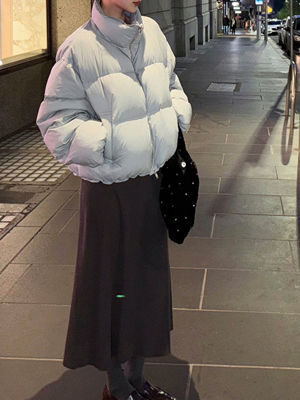 Nothing Sea Salt Latte ženska jakna s punjenjem od patjih perja, udio perja 50%, debeli poliester, stojeći ovratnik, zatvarač