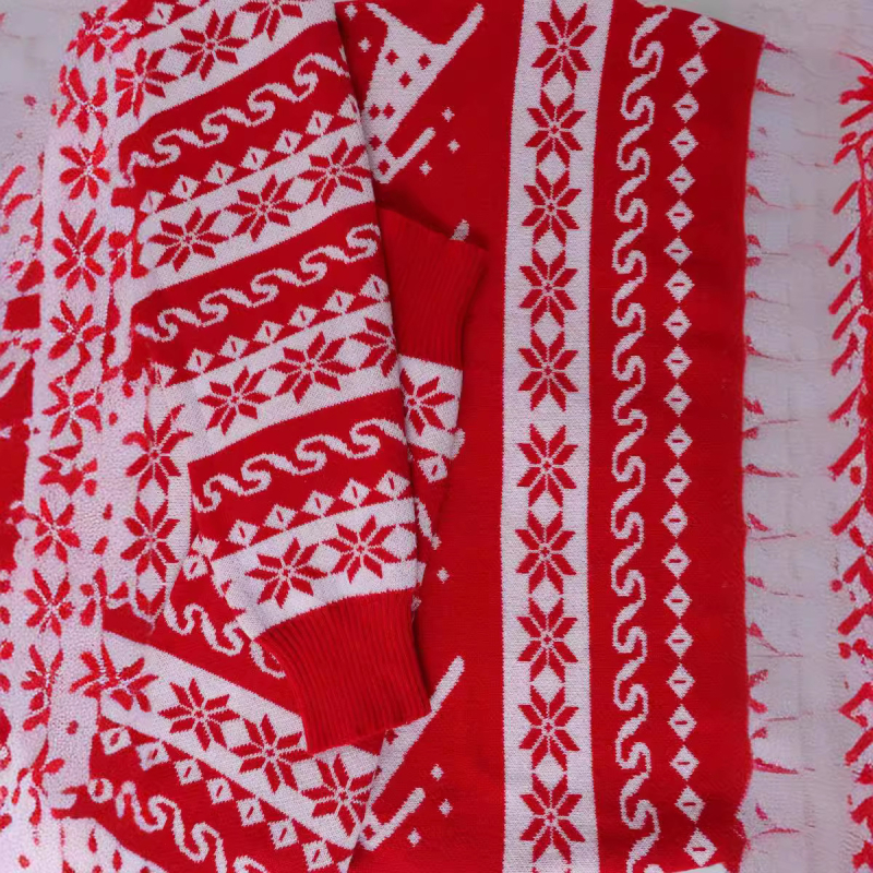 Džemper s Jacquardom i motivom pahulje - akrilna vlakna, udoban ležeran kroj, okrugli izrez, dugi rukavi