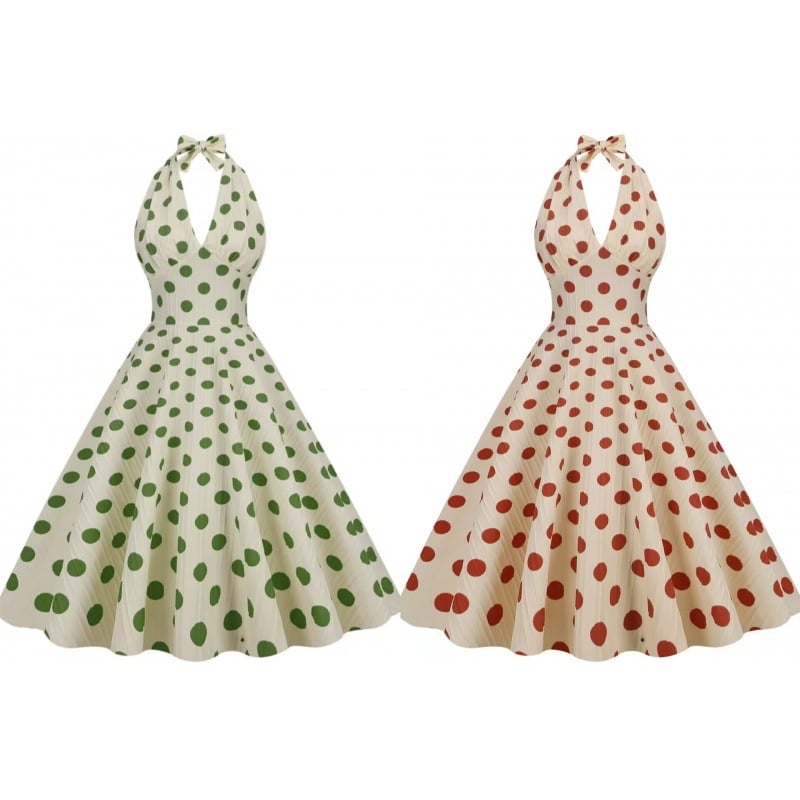 Ženska haljina od tkanine s točkastim uzorkom, za žene srednje dobi i starije, proljeće 2024, izrada po crtežima, materijal: druge tkanine / mješavina denima, mogućnost prilagođavanja