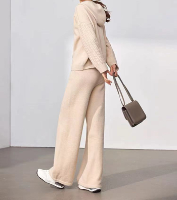 Vuneni komplet s kapuljačom od plosnatog pletenja za OEM — uzorak prerade, crtanje, računalni ravni pleteni stroj