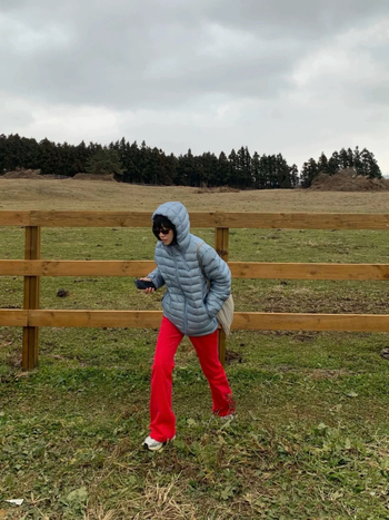 Sieviešu pūkjak ar kapuci Korejas stilā, šaurs piegriezums, neilona audums, 90%+ pildījums