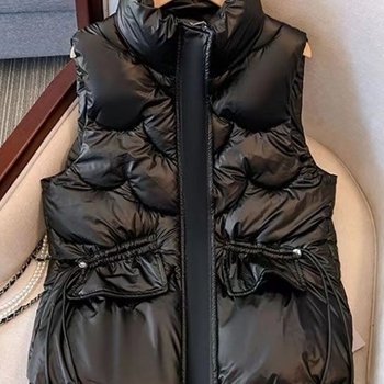 Ženska chenille vesta s Polo ovratnikom i zipom, 90–95% Spandex, izolacija od down-cotton, proljeće 2025