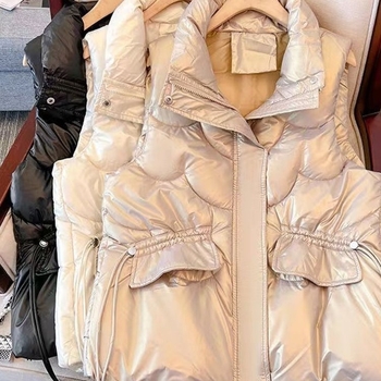 Ženska chenille vesta s Polo ovratnikom i zipom, 90–95% Spandex, izolacija od down-cotton, proljeće 2025