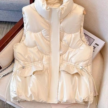 Ženska chenille vesta s Polo ovratnikom i zipom, 90–95% Spandex, izolacija od down-cotton, proljeće 2025