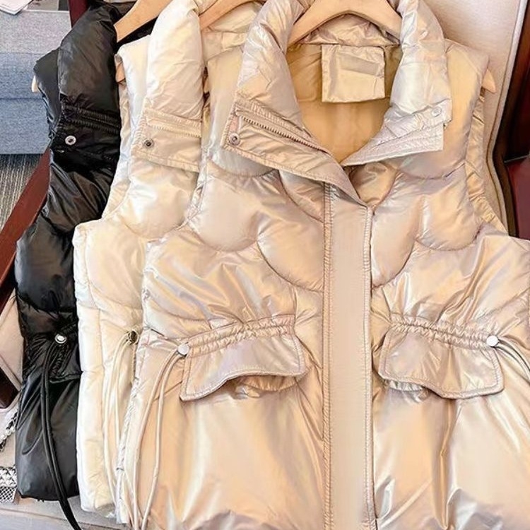 Ženska chenille vesta s Polo ovratnikom i zipom, 90–95% Spandex, izolacija od down-cotton, proljeće 2025