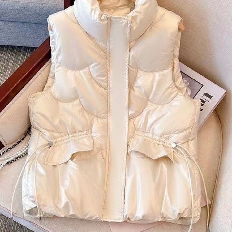 Ženska chenille vesta s Polo ovratnikom i zipom, 90–95% Spandex, izolacija od down-cotton, proljeće 2025