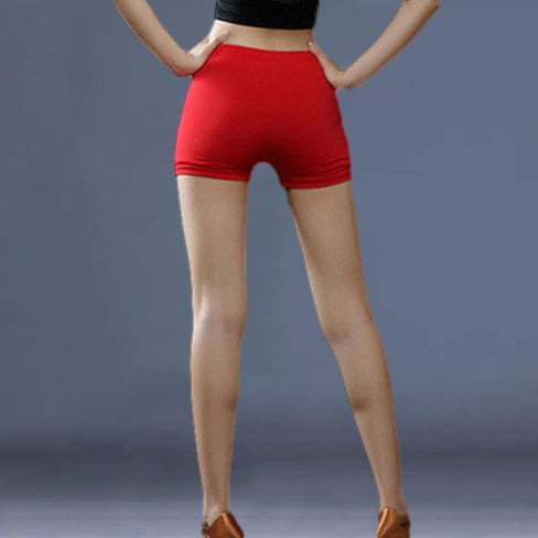 Colanți de dans latino cu protecție pentru femei, Spandex, lungime 3/4, grosime medie, piesă unică, croială lejeră