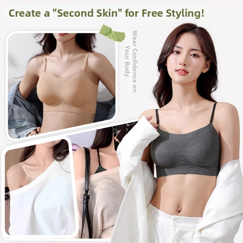 Be rankovių bešvei bandeau liemenėlė mažam biustui, 3/4 kaušelis, plonas formuojantis kaušelis, push-up, nailonas/spandeksas