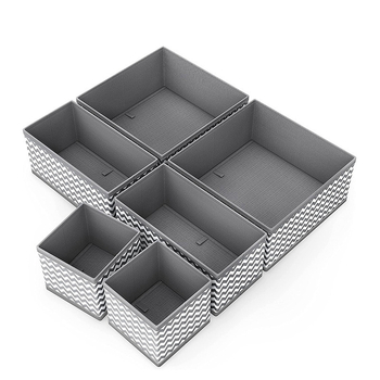 Dėžutė apatiniams drabužiams saugoti, 6-dalių rinkinys, stalčiaus tipo organizatorius iš neausto audinio, sulankstomi skyriai