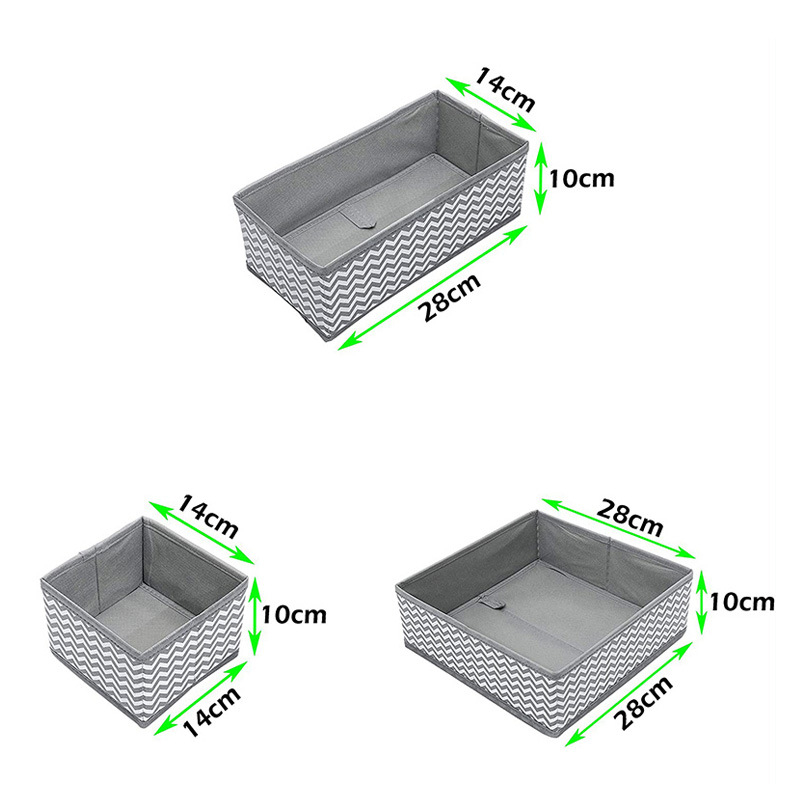 Dėžutė apatiniams drabužiams saugoti, 6-dalių rinkinys, stalčiaus tipo organizatorius iš neausto audinio, sulankstomi skyriai