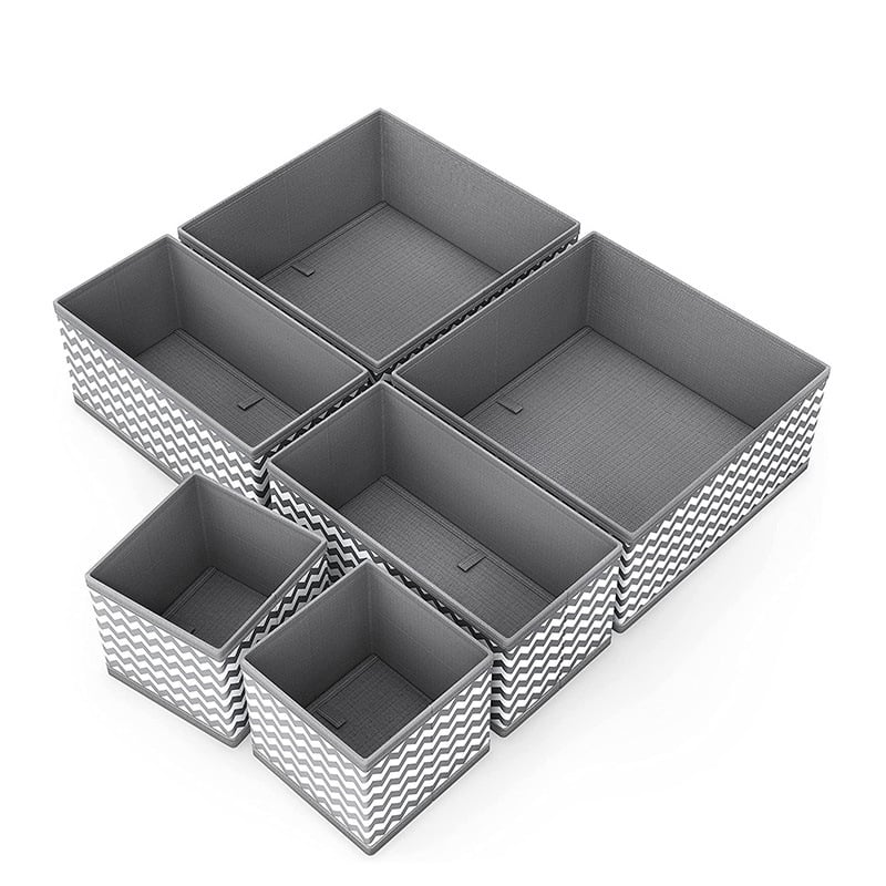 Dėžutė apatiniams drabužiams saugoti, 6-dalių rinkinys, stalčiaus tipo organizatorius iš neausto audinio, sulankstomi skyriai