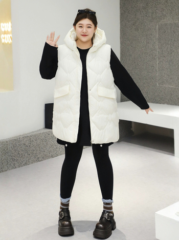 Pamukasta vest s kapuljom, punilo od pamuka, zatvarač, zimska kolekcija 2025, slobodan kroj, elegantan gradski stil