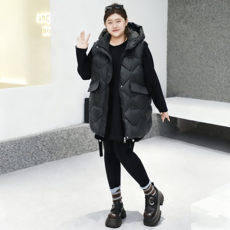 Pamukasta vest s kapuljom, punilo od pamuka, zatvarač, zimska kolekcija 2025, slobodan kroj, elegantan gradski stil