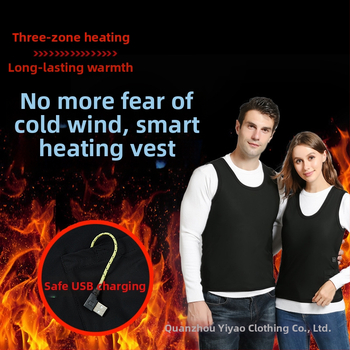 Vestă electrică pentru încălzire, bărbați, croială Slim, fără guler, peste cap, material exterior Nylon, căptușeală Poliester, buzunare cu panouri tridimensionale, pentru iarnă