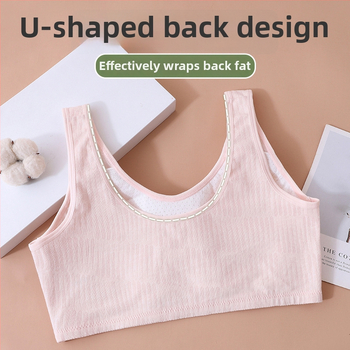 Be laidų liemenėlė vest stiliaus, medvilnė, kvėpuojanti, pilno puodelio su plonais formuojamais puodeliais, fiksuotos dvigubos petnešos