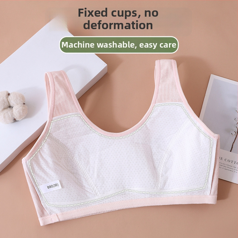 Be laidų liemenėlė vest stiliaus, medvilnė, kvėpuojanti, pilno puodelio su plonais formuojamais puodeliais, fiksuotos dvigubos petnešos