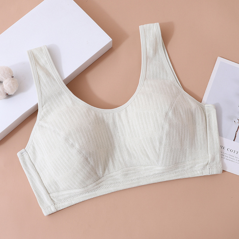 Be laidų liemenėlė vest stiliaus, medvilnė, kvėpuojanti, pilno puodelio su plonais formuojamais puodeliais, fiksuotos dvigubos petnešos