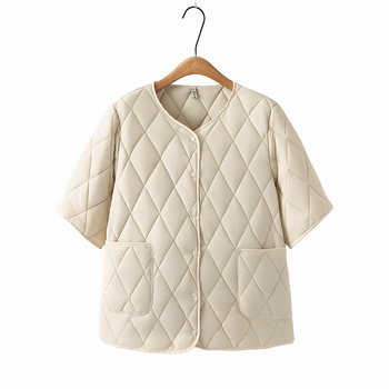 Ženski lagani kardigan-vest s okruglim izrezom, poliester tkanina, zima 2024, japansko-korejski ležerni stil