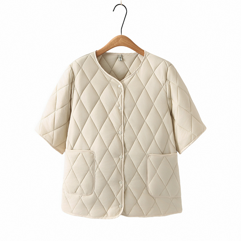 Ženski lagani kardigan-vest s okruglim izrezom, poliester tkanina, zima 2024, japansko-korejski ležerni stil